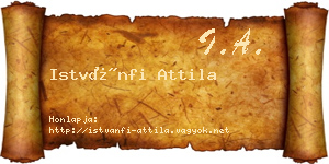 Istvánfi Attila névjegykártya